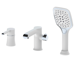 Смеситель для ванны на борт, 3 отверстия, Haiba, латунь белый, хром арт. HB80805-8 Смеситель для ванны на борт, 3 отверстия, Haiba, латунь белый, хром арт. HB80805-8