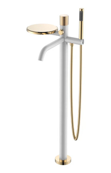 Boheme Смеситель напольный white touch gold Stick арт. 129-WG.2