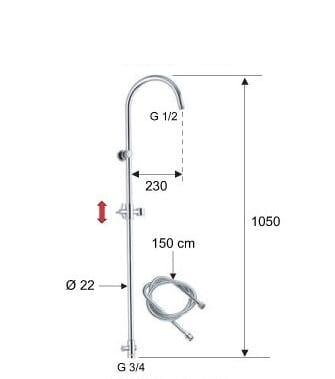 Remer Душевая стойка 330L, цвет: хром Remer Душевая стойка 330L, цвет: хром