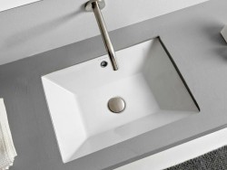 Scarabeo Раковина встраиваемая снизу с переливом без отверстий, цвет белый, Teorema 2.0 арт. 5134