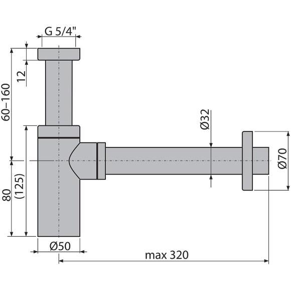 Alcaplast Сифон для раковины матовое Design, золото арт. A400-G-B