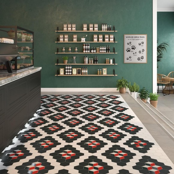 Керамогранит Кальсада 12x10.4см, черный натуральный Kerama Marazzi арт. SG1008N