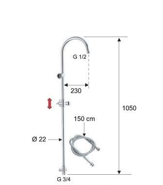 Remer Душевая стойка 330LDO, цвет: золото Remer Душевая стойка 330LDO, цвет: золото