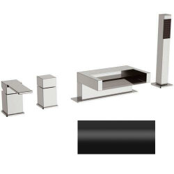 Remer Смеситель на борт ванны Qubika Cascata QC06NO черный матовый Remer Смеситель на борт ванны Qubika Cascata QC06NO черный матовый