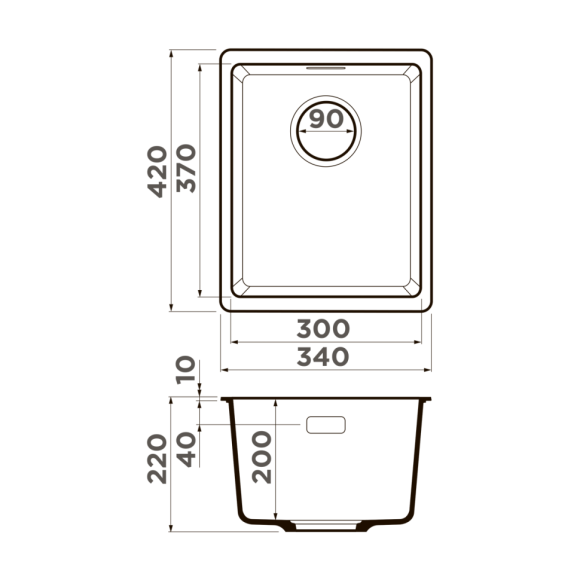 Omoikiri Кухонная мойка Kata 34-U-SA, бежевый арт. 4993420