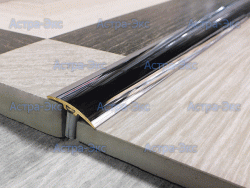 Порог для полов с перепадом высот из хромированной латуни 30/40 мм арт. STP (Крепеж по центру)