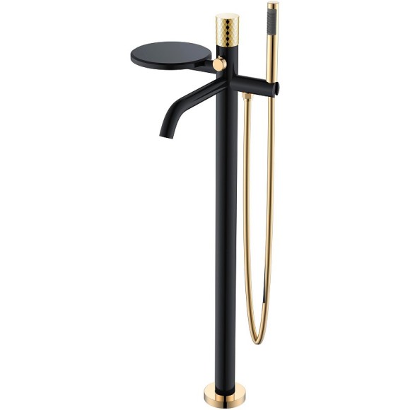 Boheme смеситель напольный black diamond gold, Stick арт. 129-BG