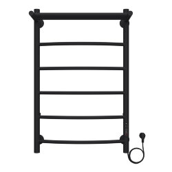 Azario Полотенцесушитель электрический 500/800 5 секций, с полкой, диммер справа, черный, Verona арт. AZ04858PB