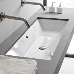 Scarabeo Раковина встраиваемая снизу с переливом без отверстий, цвет белый, Teorema 2.0 арт. 5136