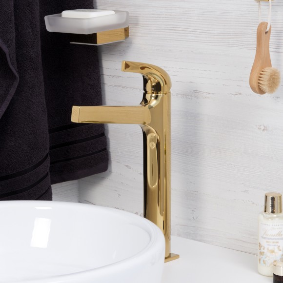 WasserKRAFT Смеситель для раковины sauer 7103h цвет: золото