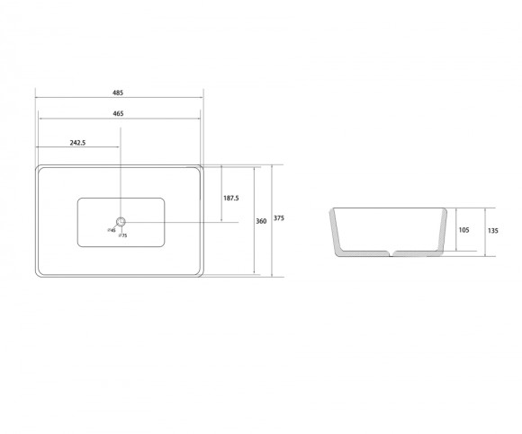Abber Раковина накладная 485x375мм Rechteck, белый арт. AC2212