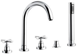 Emmevi комплект смесителя на борт ванны на 5 отверстий с поворотным изливом, Spirit New, хром арт. 31121/CR Emmevi комплект смесителя на борт ванны на 5 отверстий с поворотным изливом, Spirit New, хром арт. 31121/CR