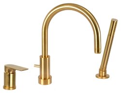 Remer Смеситель на борт ванны (золото шлифованное) Infinity I07BG Remer Смеситель на борт ванны (золото шлифованное) Infinity I07BG