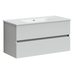 Sancos Тумба подвесная SANCOS Urban 990х450х550, c двумя ящиками оснащенными доводчиками, белый глянец, арт. UR100W