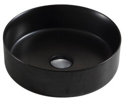 Azario Раковина 355х355х120 накладная, круглая, чёрная арт. AZ-3134-MB
