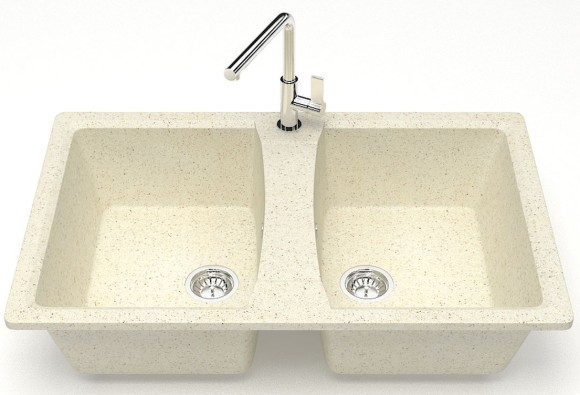 Azario Кухонная мойка Elmas 780х500х190 двойная, искусственный мрамор, бежевый Elmas арт. CS00078331 Azario Кухонная мойка Elmas 780х500х190 двойная, искусственный мрамор, бежевый Elmas арт. CS00078331
