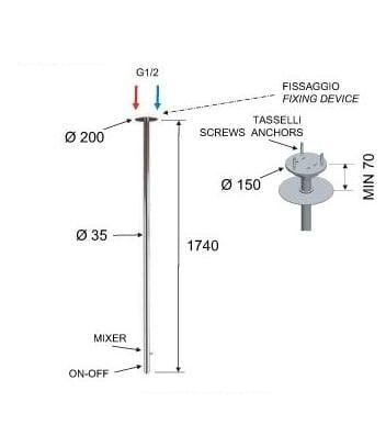 Remer Потолочный смеситель для раковины Minimal цвет: черный матовый N17LNO Remer Потолочный смеситель для раковины Minimal цвет: черный матовый N17LNO
