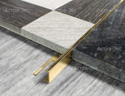 Г-образный напольный профиль из латуни 15 мм арт. TRB