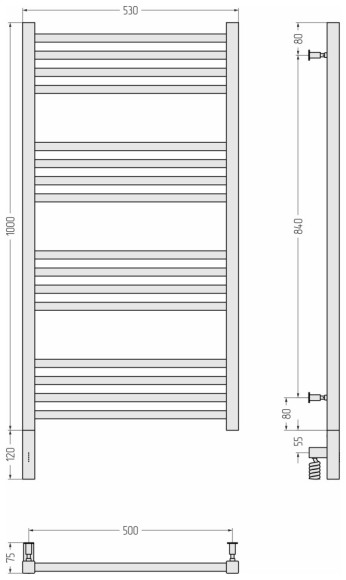 Электрический полотенцесушитель Модус 3.0 1000х500 МЭМ левый (матовое золото) Сунержа арт. 032-5700-1050