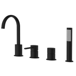 Azario Смеситель на борт ванны каскадный, на 4 отверстия, черный DELICATE - AZ-QA28173PA-0307APA Azario Смеситель на борт ванны каскадный, на 4 отверстия, черный DELICATE - AZ-QA28173PA-0307APA