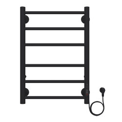 Azario Полотенцесушитель электрический 400/600 6 секций, диммер справа, черный, Parma арт. AZ10846B
