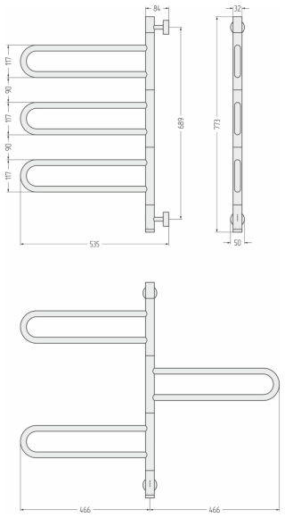 Электрический полотенцесушитель 773х535, Парео 4.0 Сунержа, 32-0823-0773 цвет: золотой шёлк 32