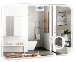 Azario Зеркало Эльза-4 1000х800 c подсветкой и диммером, сенсор выкл+часы, Эльза арт. LED-00002329