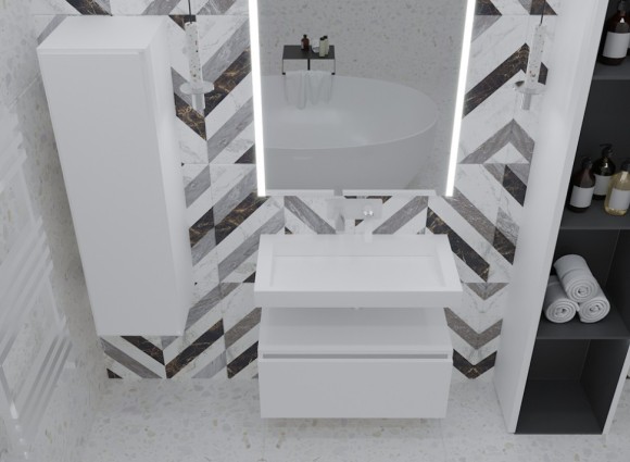 Boheme ящик под столешницу 100см white glossy vallessi uno-s, Flat арт. 897-100-W