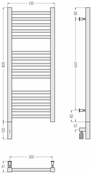Электрический полотенцесушитель Модус 3.0 800x300 МЭМ левый (матовый белый) Сунержа арт. 30-5700-8030 Электрический полотенцесушитель Модус 3.0 800x300 МЭМ левый (матовый белый) Сунержа арт. 30-5700-8030