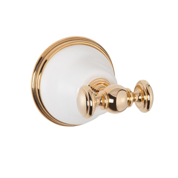 Tiffany World Крючок для полотенца, подвесной, Harmony, белый/золото TWHA016bi/oro