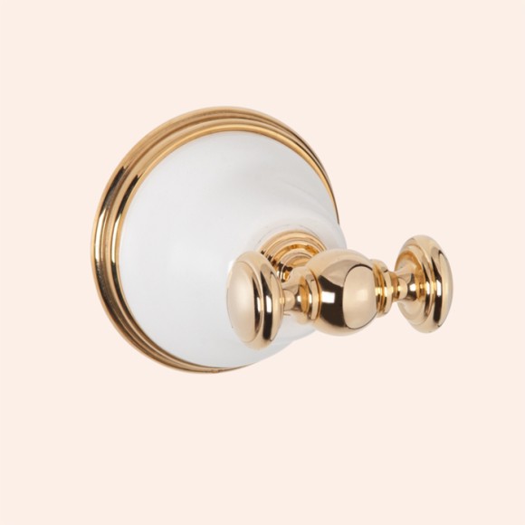 Tiffany World Крючок для полотенца, подвесной, Harmony, белый/золото TWHA016bi/oro