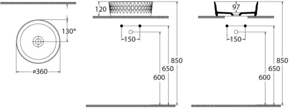 Allen Brau Раковина накладная 36x36 Fantasy, белый - 4.11033.20 Allen Brau Раковина накладная 36x36 Fantasy, белый - 4.11033.20