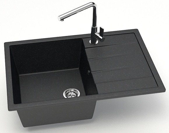 Azario Кухонная мойка Vision 750x505x218 искусственный мрамор, черная Vision арт. CS00078339 Azario Кухонная мойка Vision 750x505x218 искусственный мрамор, черная Vision арт. CS00078339