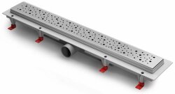 Azario Душевой лоток D40 550 мм, боковой слив, пластиковый, рамка и решетка из нержавеющей стали, Drops арт. AZ-CH 550 D