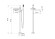 Boheme смеситель напольный white diamond chrome, Stick арт. 129-WCR