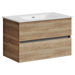 Sancos Тумба подвесная SANCOS Urban 790х450х550, c двумя ящиками оснащенными доводчиками, дуб галифакс натуральный, арт. UR80EG