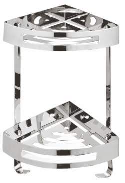 Azario Полка угловая двухэтажная, хром, Rina арт. AZ-160-2 Azario Полка угловая двухэтажная, хром, Rina арт. AZ-160-2