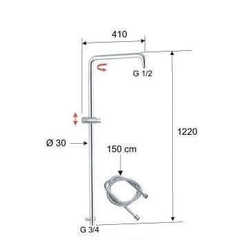 Remer Душевая стойка 330UDO, цвет: золото