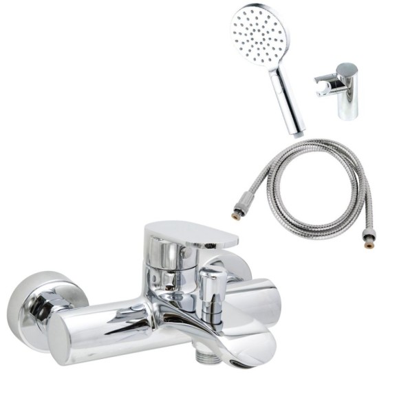 AQG Однорычажный смеситель для душа c набором для душа setp, Beta, хром арт. 01BE2310CR AQG Однорычажный смеситель для душа c набором для душа setp, Beta, хром арт. 01BE2310CR