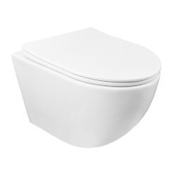 Azario Подвесной унитаз 480х370х360 безободковый, с быстросъемным сиденьем микролифт, Gloria - AZ-2003