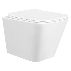 Azario Подвесной унитаз 350х480х363, безободковый, с быстросъемным сиденьем микролифт, Hugo - AZ-3103