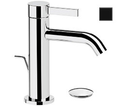 Remer Смеситель для раковины однорычажный Metrica MC10NO с автоматическим донным клапаном, черный матовый Remer Смеситель для раковины однорычажный Metrica MC10NO с автоматическим донным клапаном, черный матовый