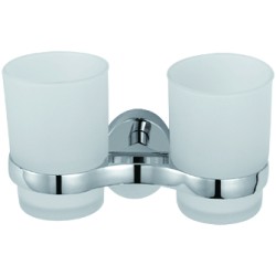 Держатель стакана двойной, матовое стекло, Haiba, хром арт. HB1608 Держатель стакана двойной, матовое стекло, Haiba, хром арт. HB1608