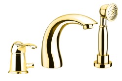 Fiore Комплект смесителя на борт ванны (излив 13,2 см), на 3 отверстия, с набором для душа, Jafar, 47OO5105 цвет: бронза Fiore Комплект смесителя на борт ванны (излив 13,2 см), на 3 отверстия, с набором для душа, Jafar, 47OO5105 цвет: бронза