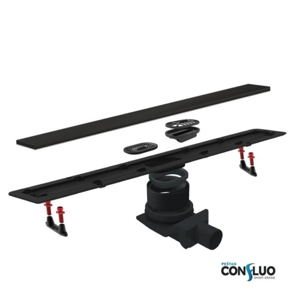 Душевой трап Confluo Frameless Line Black Glass 300, BETTOSERB арт. 13701201