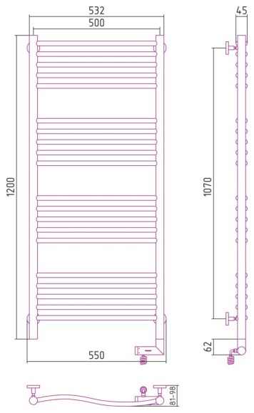 Электрический полотенцесушитель Флюид 2.0 1200х500 МЭМ правый (белый) Сунержа арт. 12-5221-1250 Электрический полотенцесушитель Флюид 2.0 1200х500 МЭМ правый (белый) Сунержа арт. 12-5221-1250