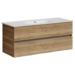 Sancos Тумба подвесная Urban 1190х450х550, c двумя ящиками оснащенными доводчиками, дуб галифакс натуральный, арт. UR120-1EG