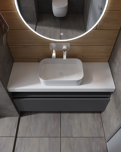 Boheme ящик под столешницу 120см grey glossy vallessi uno-s, Flat арт. 897-120-A glossy