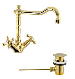 Remer Смеситель для раковины (золото) Liberty 13ALIDO