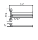 Держатель для полотенец тройной, поворотный 400 мм, Haiba, хром арт. HB1613 Держатель для полотенец тройной, поворотный 400 мм, Haiba, хром арт. HB1613